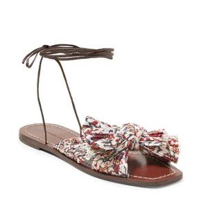 Loeffler Randall Peony Ankle-Wrap Knotted Sandals - Provincial Floral, Size 40